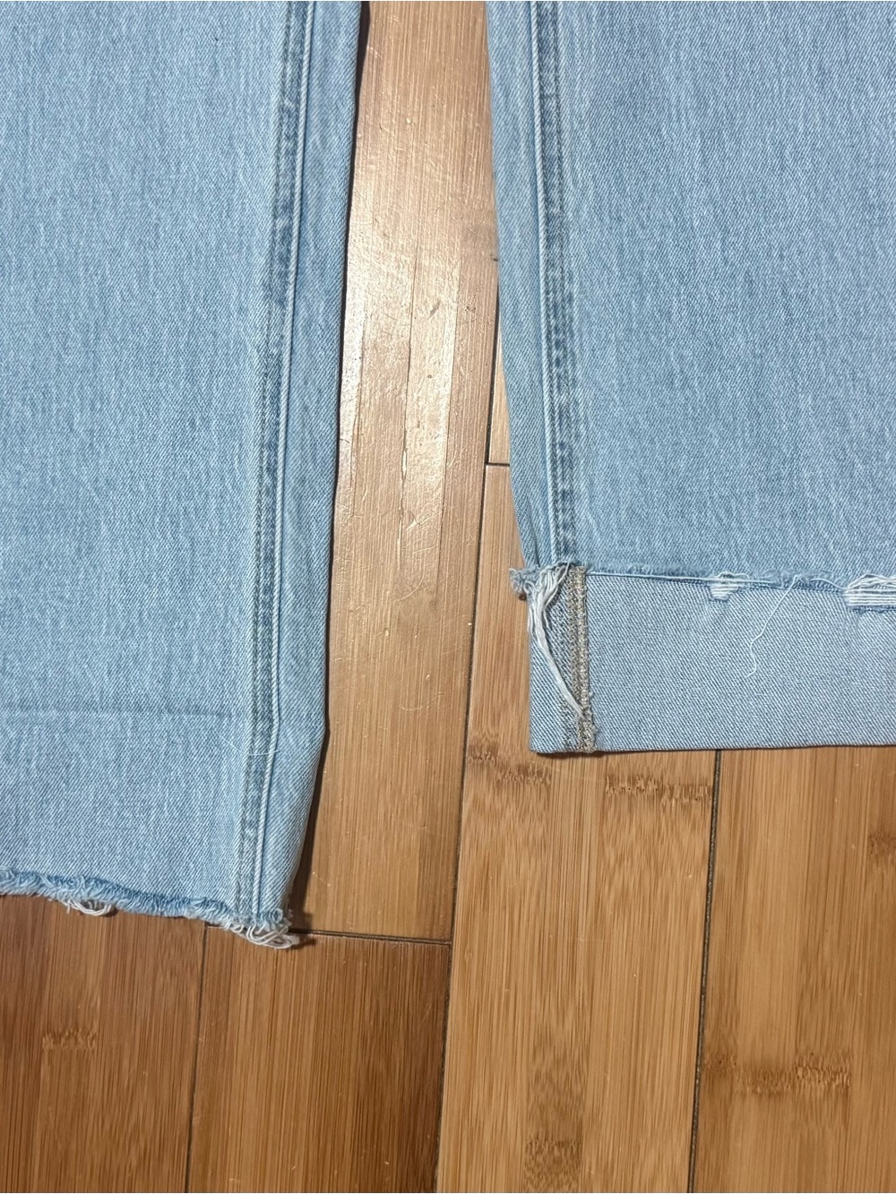 Vervet Light Blue High-Rise Wide Leg Jeans with Raw Hem - Picture 6 of 7